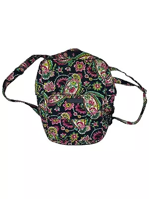 Vera Bradley Petal Paisley Medium Size Backpack Retired Print Navy/Pink/Greens • $21.99