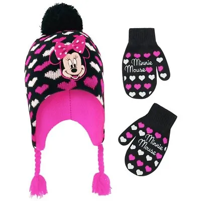 Disney Minnie Mouse Winter Hat & Mitten Or Glove Set Toddler/Little Girl Age 2-7 • £14.55
