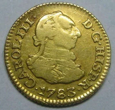 1783 Madrid 1/2 Escudo Charles Iii Spain Gold Doubloon Spanish Colonial Era  • $225