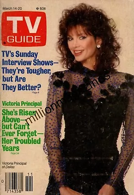 1987 TV Guide March 14 - Victoria Principal Of Dallas; Build Your Own Satellite • $11.60