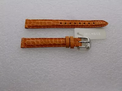 Genuine Michele 12mm Orange Alligator  Watch Band Strap New • $27.77