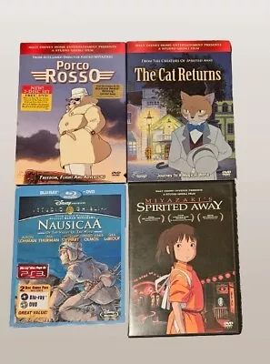 Hayao Miyazaki DVD Lot - Spirited Away Porco Rosso The Cat Returns Nausicaa • $28.99