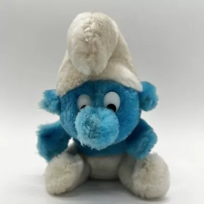 Peyo Wallace Berrie & Co Plush Smurf Stuffed Animal Blue Toy Doll Vintage 1979 • $21.24