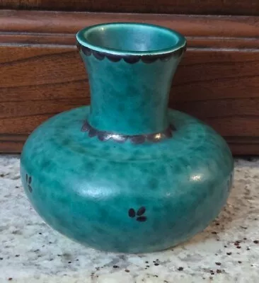 William Kage Argenta 3  Vase 1095 Gustavsberg Sweden Turquoise Silver Overlay • $44.99