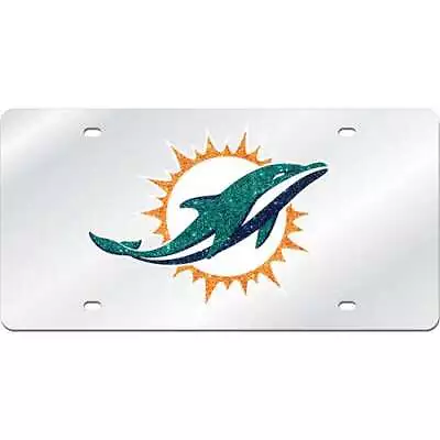 Miami Dolphins Logo Mirrored License Plate • $29.95
