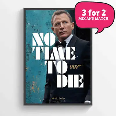 James Bond No Time To Die Daniel Craig-Movie Poster Wall Art A4 A3 A2 • £7.99