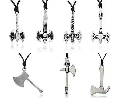 New Battle Axe Silver Pewter Charm Necklace Pendant Jewelry • $9.99