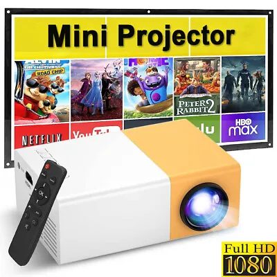 YG300 LED 1080P HD Mini Projector Home Cinema Pocket Projector Remote Control • $29.99