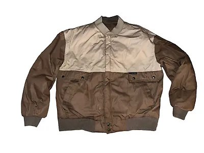 Vintage 80's Mens Brown Members Only Windbreaker Jacket Coat Reversible Size XL • $34.99