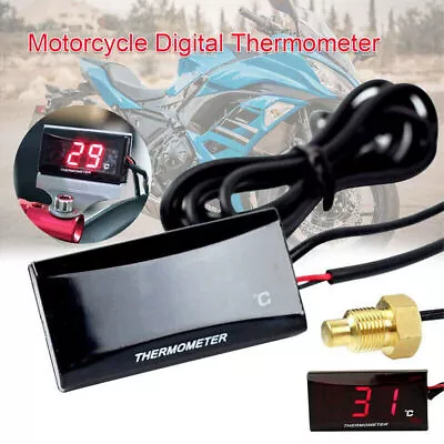 Motorcycle Water Temperature Gauge Digital Display 32~248°F Car Meter Sensor • $12.30