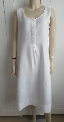 £18 • Buy KEW 100% Linen Dress White Sleeveless Scoop Neck Size M