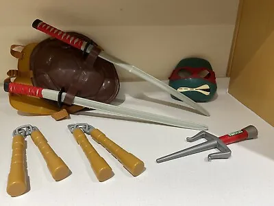 2012-2015 TMNT Raphael Turtle Shell With Two Swords-Mask-2 Pair Nunchucks-Knife • $50