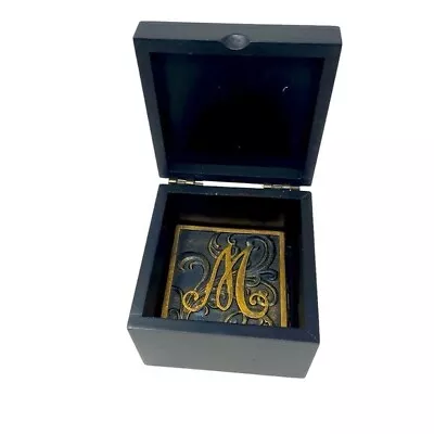Design Styles | (4) Custom Monogram Coasters With Case | Black And Bronze Script • $35.87