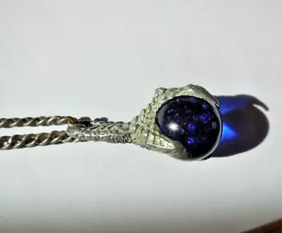 3D Fantasy Dragon Claw With Mirror Blue Glass Ball USA Pewter Pendant Necklace • $8