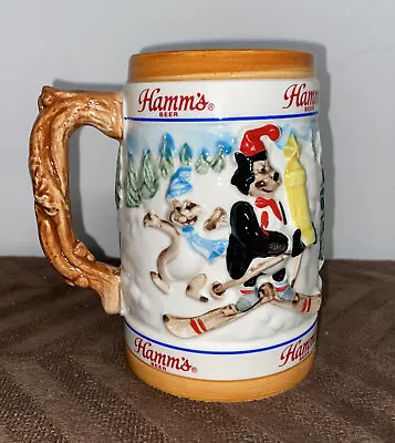 Hamm's Beer Bear Stein 1986 Limited Edition Pabst Brewing Company Winter Ski Mug • $39.99