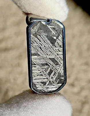 Meteorite Pendant Genuine Etched Aletai Slice With Widmanstatten Pattern • $35
