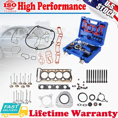 Head Gasket Set Timing Chain Tool Kit Valves For Audi VW TSI TFSI 2.0T 2008+ • $197.21