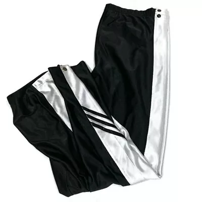 Adidas Track Pants Mens XL Black Adibreak Tear Away Snap Break Basketball • $15.29