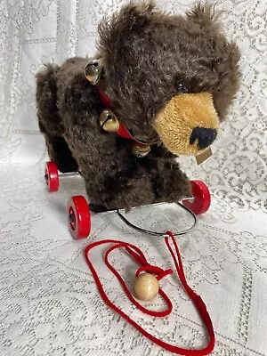 100th Birthday Max Hermann Running Bear Mohair Red Collar + Bells On Wheels • $127.74