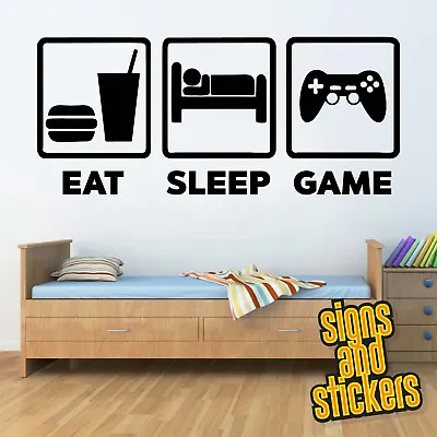 £6 • Buy Eat Sleep Game Xbox Ps4 Boy Girls Wall Art Stickers Vinyl Sticker Decal