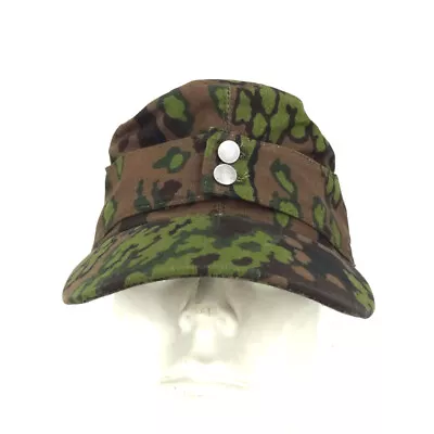 WWII German Elite Army M43 Spring Oakleaf Camouflage Cotton Cap Hat Size EU 62 • $24.54