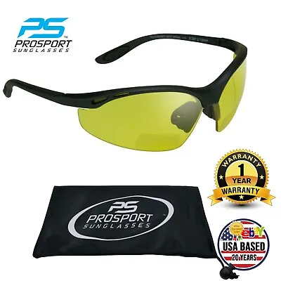 Yellow Night Vision Safety Bifocal Glasses│180 Wrap Protect│Computer│Motorcycle • $16.55