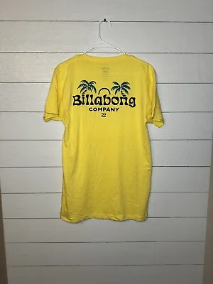 Billabong Mens Cotton Premium Logo T-Shirt Short Sleeve Yellow Size Medium NEW • $12.99