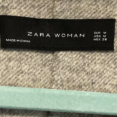 Zara Gray Wool Blend Double Breasted Unlined Coat Size M • $75