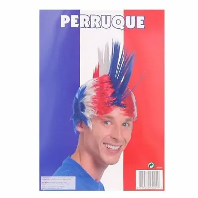 Men’s Mohawk Wig National Color Cheerfully Cheer Synthetic Material  Red White • $27.54