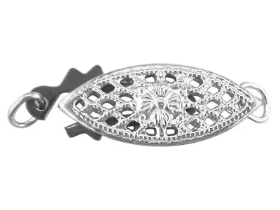 Sterling Silver Oval Filigree Necklace Bracelet Jewellery Clasp 15mm X 6mm • £8.75