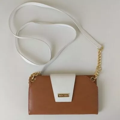 MICHE Brown Caramel And White Crossbody Wallet • $50