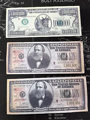 2 $1000000 Rutherford B Hayes One Million Dollar Bill 2008 Novelty Fake Notes • $12.99