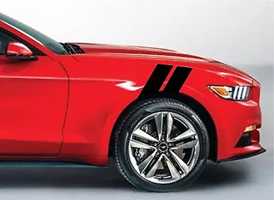 4  Fender STRIPES Gun Metal2 CARBON FIBER Black Vinyl Pass. Side (Fits MUSTANG) • $19.95