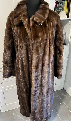 Ranch Mink Fur Jacket Coat Dark Brown- Size Medium • $399