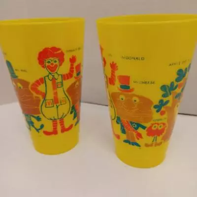 2 Vintage McDonald's Plastic Cups Ronald & Friends 1970's & 80's AMOGO Packaging • $3.95