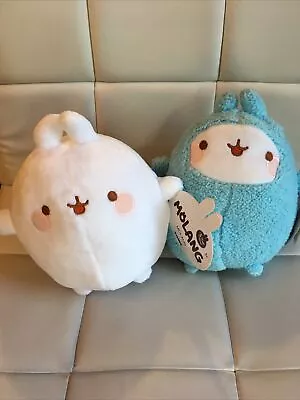 NWT New 6”  White Molang And Blue Fluffy Molang Plush Dolls Tomy Stuffed • $30