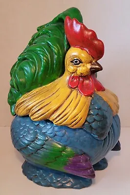 Vintage Atlantic Mold Ceramic Rooster Chicken Cookie Jar Collectible • $44.95