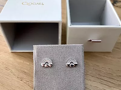 £113.50 • Buy New CLOGAU Stud Earrings ENFYS BACH Rainbow Sterling Silver Welsh Rose Gold  🌈