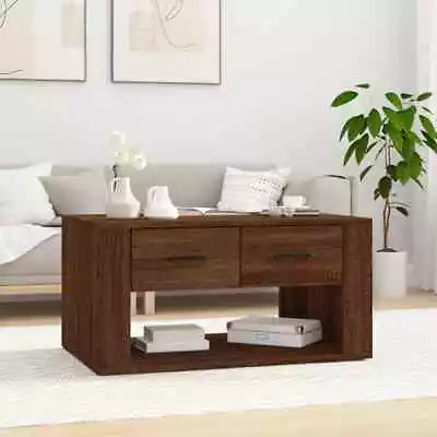 Modern Wooden Sturdy Living Room Coffee Table With 2 Storage Drawers Wood Tables • £59.84