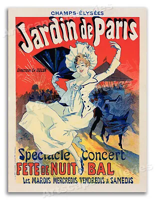 1897 Jardin De Paris - Jules Cheret - Vintage French Art Nouveau Poster - 24x32 • $23.95