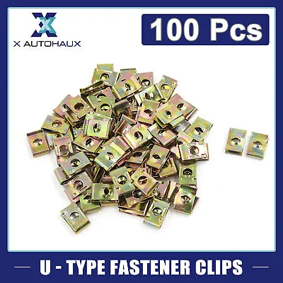 100Pcs 6mm Hole Dia Metal Car Door Panel Screw U-Type Fastener Clips Adapter • $22.22