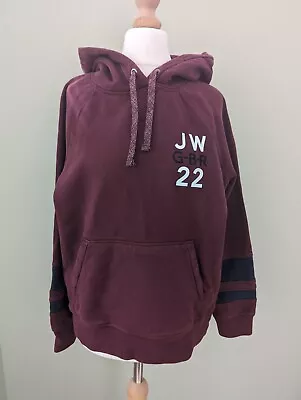 Jack Wills Burgundy Hoodie Devon TM GBR Logo On Rear UK Size 12 • £1.49