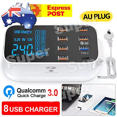 $33.35 • Buy Charging Station Multi Dock 8 Port Phone Charger USB Hub Desktop Power Adapter