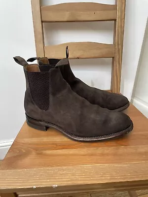 Men's Loake 1880 Chatsworth Chelsea Boots Size 8.5 Brown Suede With Dainite Sole • £110