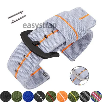 New 18 20 22 24mm Elastic Nylon Canvas Bracelet  Replacement Watch Band Strap • $8.98