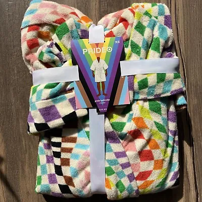 PRIDE Multicolored Men’s Bathrobe Checker Design Size XS NEW • $25