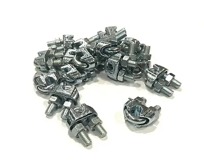 Cable Clamps 1/4” U-Bolts Galvanized Wire Rope Clamps Clips 6 10 20 ~ 100pcs • $10.95