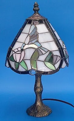 Meyda Tiffa-Mini Tiffany Table Lamp Stained Glass  Flowers 14” • $99