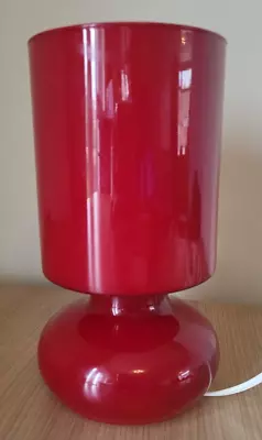 Ikea Lykta Mushroom Shaped Table Side Lamp Red Handmade Vintage • £45.99