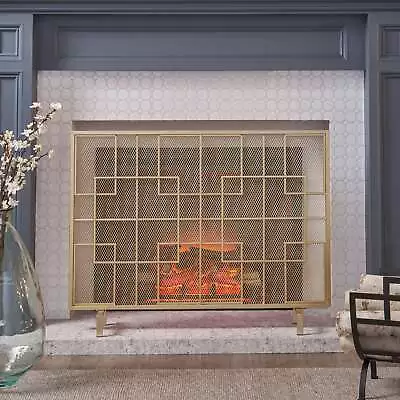 Alamance Modern Single Panel Fireplace Screen By Christopher • $110.07